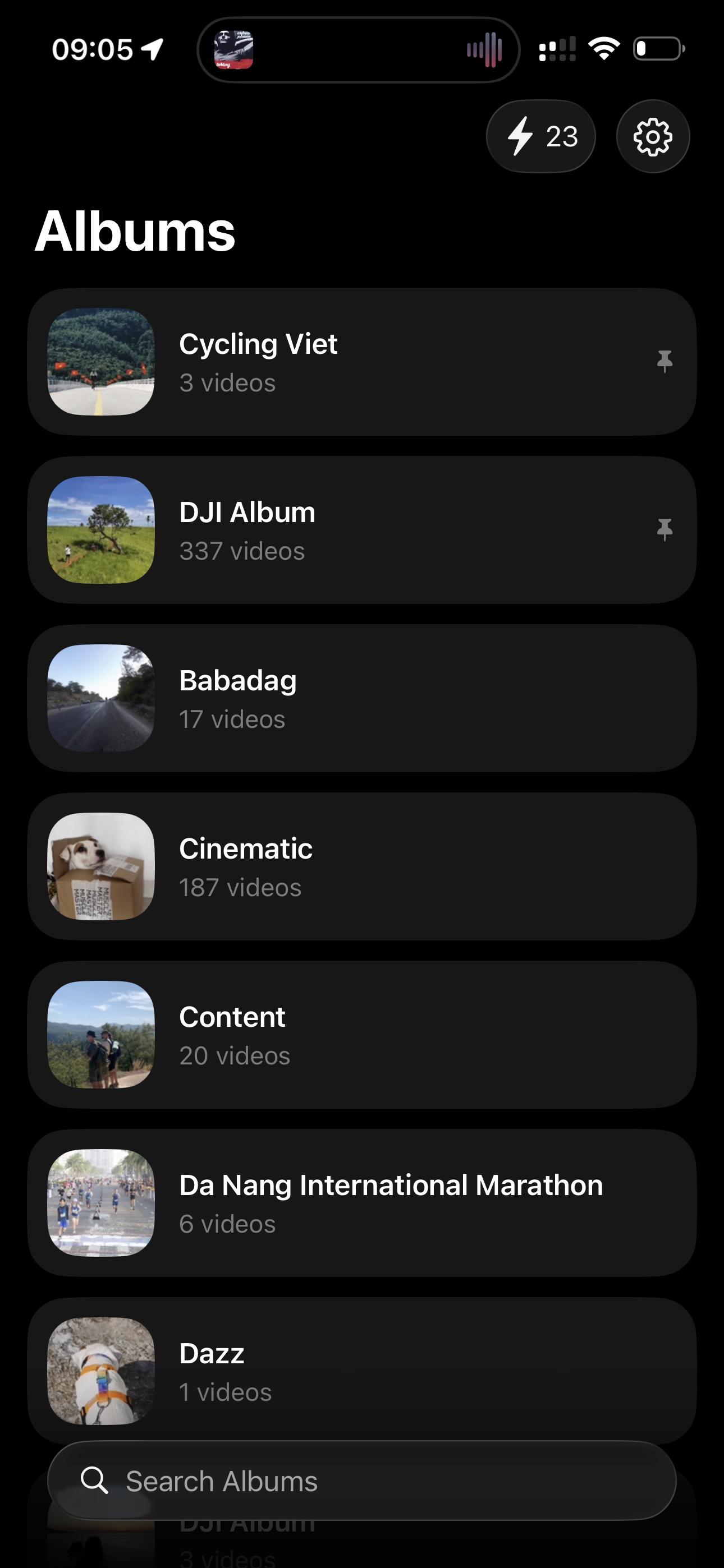 Albums gallery in Fliqer app