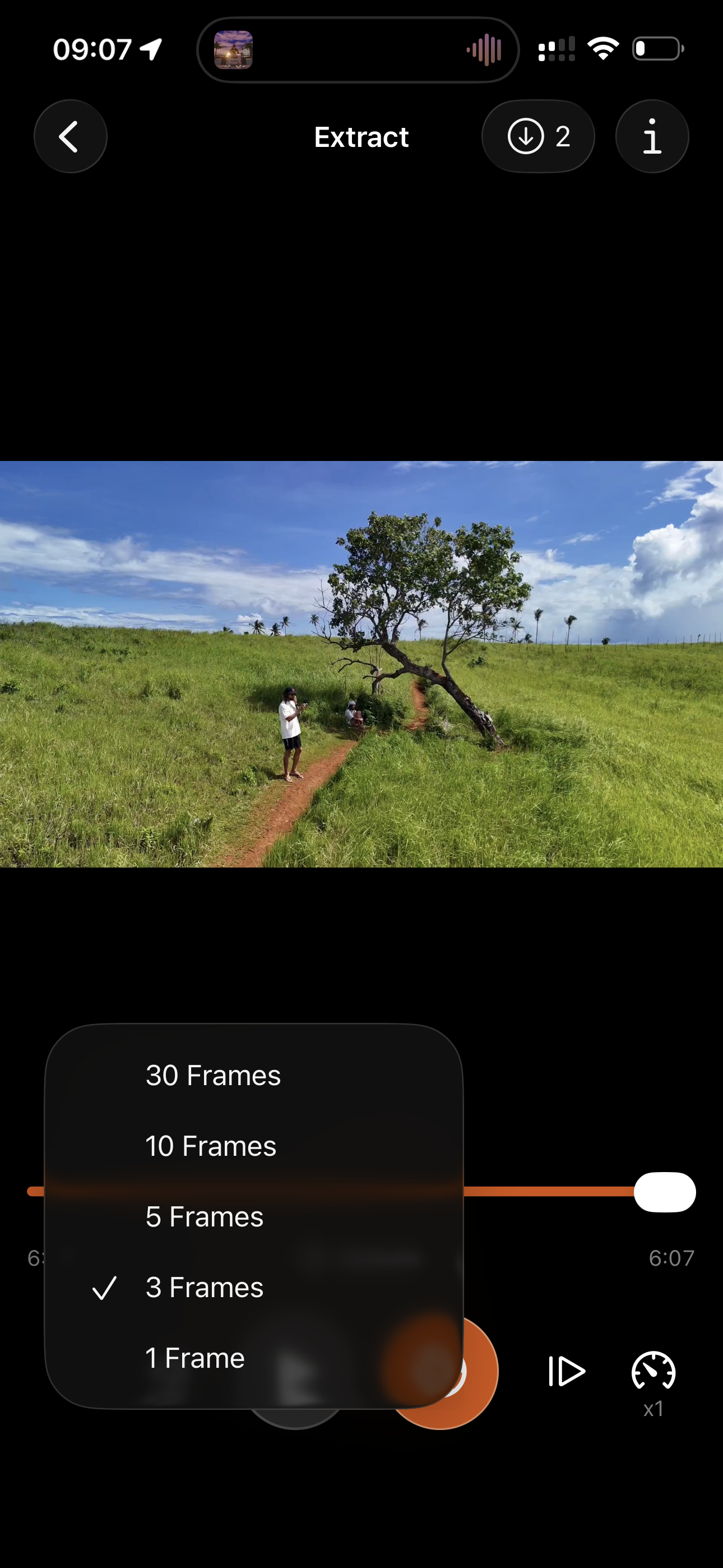 Frame step controls in Fliqer app